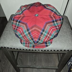 Red Plaid Newsboy Cap - Stylish Tartan Accent